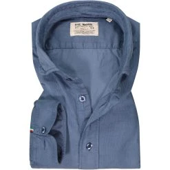 FIL NOIR Hemd Bergamo 51549/67 Shaped Fit, Cord CO2-Neutral, Rauchblau, Blau