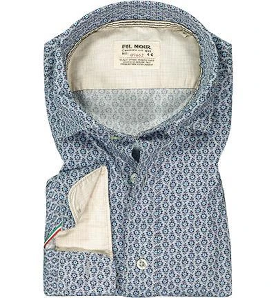 FIL NOIR Hemd Treviso 51508/67 Shaped Fit, Baumwolle CO2-Neutral, Hellgrau-hellblau gemustert, Blau 2 FIL NOIR Hemd Treviso 51508/67 Shaped Fit, Baumwolle CO2-Neutral, Hellgrau-hellblau gemustert, Blau – Bild 2