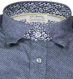 FIL NOIR Hemd Roma 51559/68 Shaped Fit, Baumwolle CO2-Neutral, Blau-oliv gemustert, Indigo -hemdenverkauf 374834 norm2