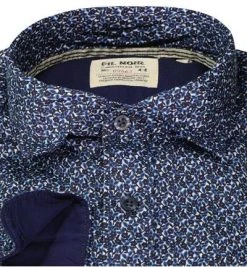 FIL NOIR Hemd Treviso 51541/67 Shaped Fit, Baumwolle CO2-Neutral, Marineblau gemustert, Blau -hemdenverkauf 374839 norm2