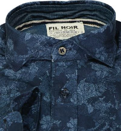 FIL NOIR Hemd Giuseppe 51574/68 Shaped Fit, Baumwolle CO2-Neutral, Indigo gemustert, Indigo 3 FIL NOIR Hemd Giuseppe 51574/68 Shaped Fit, Baumwolle CO2-Neutral, Indigo gemustert, Indigo – Bild 3
