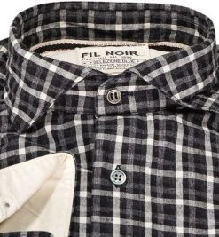 FIL NOIR Hemd Giuseppe 51576/09 Shaped Fit, Flanell CO2-Neutral, Schwarz-ecru kariert, Schwarz 6 FIL NOIR Hemd Giuseppe 51576/09 Shaped Fit, Flanell CO2-Neutral, Schwarz-ecru kariert, Schwarz -hemdenverkauf 374844 norm2