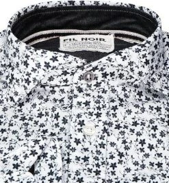 FIL NOIR Hemd Giuseppe 51567/01 Shaped Fit, Baumwolle CO2-Neutral, Wollweiß-anthrazit gemustert, Weiß -hemdenverkauf 374845 norm2