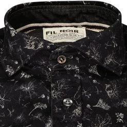 FIL NOIR Hemd Giuseppe 51573/09 Shaped Fit, Baumwolle CO2-Neutral, Schwarz gemustert, Schwarz -hemdenverkauf 374848 norm2