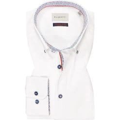 bugatti Hemd 9350/88800/10 Modern Fit, Baumwolle, Weiß