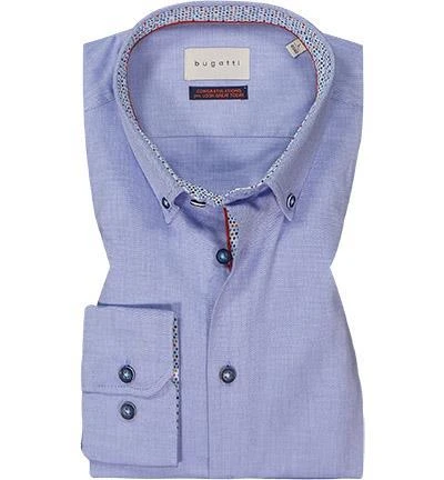 bugatti Hemd 9350/88800/350 Modern Fit, Baumwolle, Mittelblau meliert, Hellblau 2 bugatti Hemd 9350/88800/350 Modern Fit, Baumwolle, Mittelblau meliert, Hellblau – Bild 2