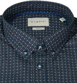bugatti Hemd 9350/88803/960 Modern Fit, Baumwolle, Blau-marsala gemustert, Dunkelblau -hemdenverkauf 375246 norm2