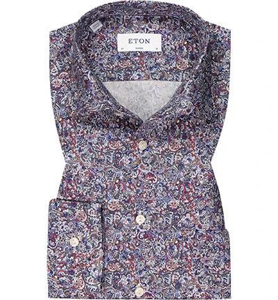 ETON Hemd 1000/02477/55 Classic Fit, Baumwolle, Blau-beere gemustert , Rot-dunkelblau 2 ETON Hemd 1000/02477/55 Classic Fit, Baumwolle, Blau-beere gemustert , Rot-dunkelblau – Bild 2