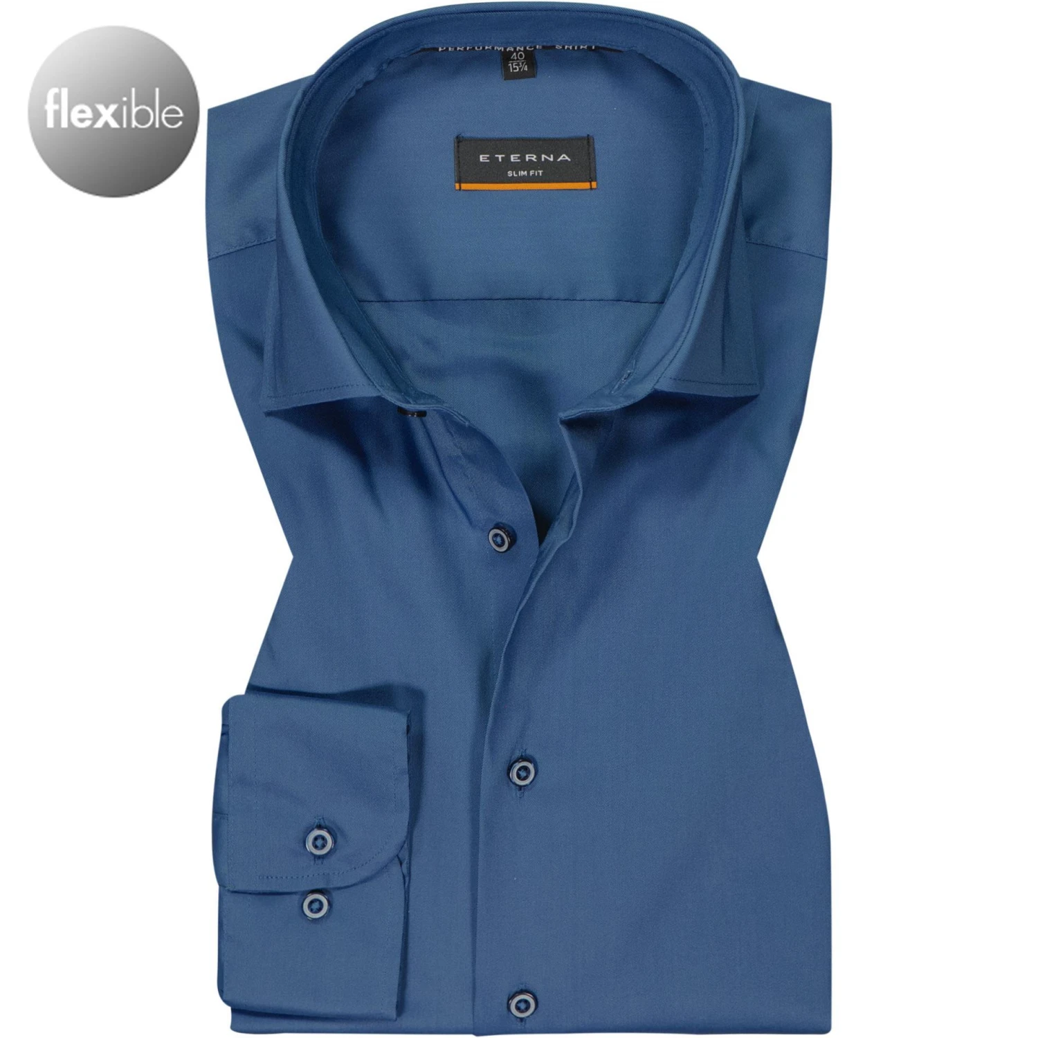 ETERNA Hemd 3377/F170/07 Slim Fit, Mikrofaser, Saphirblau, Blau 1 ETERNA Hemd 3377/F170/07 Slim Fit, Mikrofaser, Saphirblau, Blau