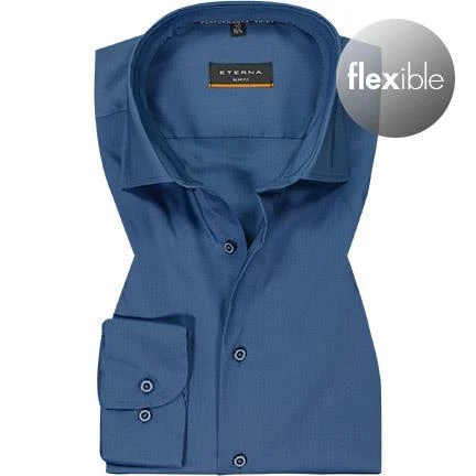 ETERNA Hemd 3377/F170/07 Slim Fit, Mikrofaser, Saphirblau, Blau 2 ETERNA Hemd 3377/F170/07 Slim Fit, Mikrofaser, Saphirblau, Blau – Bild 2