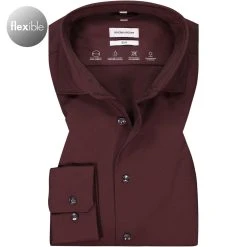 Seidensticker Hemd 650400/49 Slim Fit, Mikrofaser Thermoregulation, Bordeaux, Weinrot