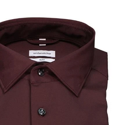 Seidensticker Hemd 650400/49 Slim Fit, Mikrofaser Thermoregulation, Bordeaux, Weinrot 3 Seidensticker Hemd 650400/49 Slim Fit, Mikrofaser Thermoregulation, Bordeaux, Weinrot – Bild 3