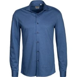 ETERNA Hemd 2159/YS82/67/17 Slim Fit, Jersey CO2-Neutral, Blau meliert, Blau