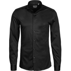 ETERNA Hemd 2159/YS82/67/39 Slim Fit, Jersey CO2-Neutral, Schwarz