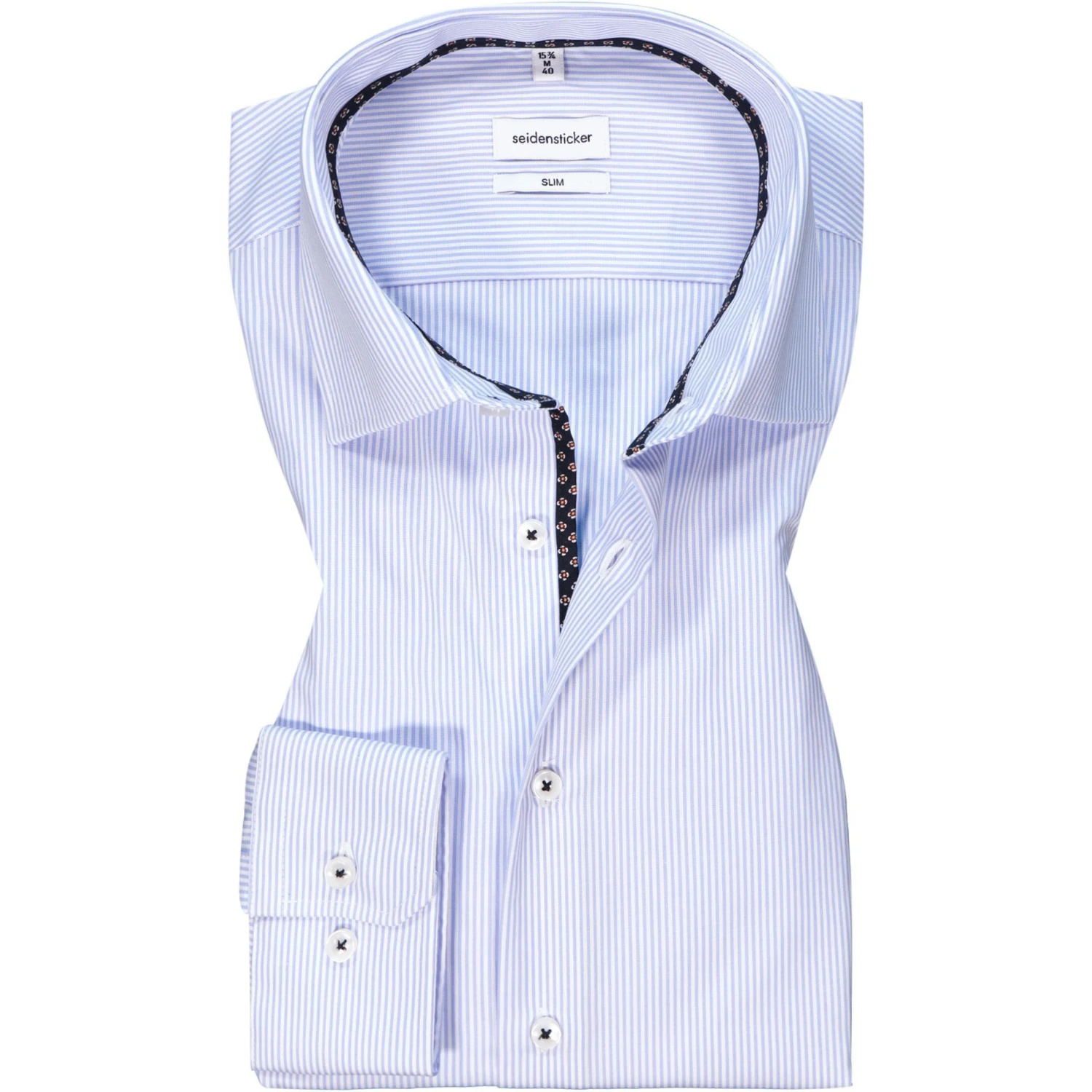 Seidensticker Hemd 650590/13 Slim Fit, Baumwolle, Hellblau-weiß gestreift, Hellblau 1 Seidensticker Hemd 650590/13 Slim Fit, Baumwolle, Hellblau-weiß gestreift, Hellblau