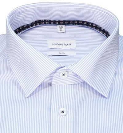 Seidensticker Hemd 650590/13 Slim Fit, Baumwolle, Hellblau-weiß gestreift, Hellblau 3 Seidensticker Hemd 650590/13 Slim Fit, Baumwolle, Hellblau-weiß gestreift, Hellblau – Bild 3