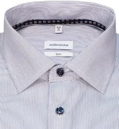 Seidensticker Hemd 650590/19 Slim Fit, Baumwolle, Dunkelblau-weiß gestreift, Dunkelblau 6 Seidensticker Hemd 650590/19 Slim Fit, Baumwolle, Dunkelblau-weiß gestreift, Dunkelblau -hemdenverkauf 375368 norm2