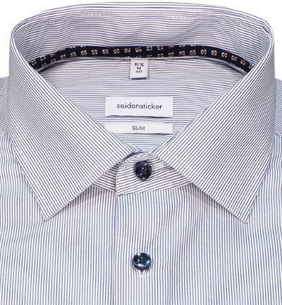 Seidensticker Hemd 650590/19 Slim Fit, Baumwolle, Dunkelblau-weiß gestreift, Dunkelblau 3 Seidensticker Hemd 650590/19 Slim Fit, Baumwolle, Dunkelblau-weiß gestreift, Dunkelblau – Bild 3