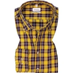 Seidensticker Hemd 150962/64 Regular Fit, Twill, Maisgelb kariert, Gelb