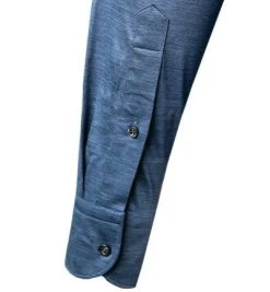 BOGGI MILANO Hemd BO21A0138/04 Regular Fit, Jersey atmungsaktiv, Jeansblau meliert, Indigo -hemdenverkauf 375479 norm3