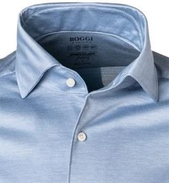 BOGGI MILANO Hemd BO21A0138/03 Regular Fit, Jersey atmungsaktiv, Hellblau meliert, Hellblau -hemdenverkauf 375480 norm2