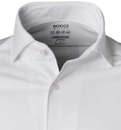 BOGGI MILANO Hemd BO21A0138/08 Regular Fit, Jersey atmungsaktiv, Weiß -hemdenverkauf 375481 norm2