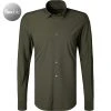 BOGGI MILANO Hemd BO21A0160/01 Jersey atmungsaktiv, Dunkeloliv, Militärgrün