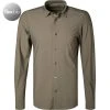 BOGGI MILANO Hemd BO21A0160/02 Jersey atmungsaktiv, Olivgrün, Taupe