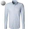 BOGGI MILANO Hemd BO21A0472/01 Slim Fit, Piqué atmungsaktiv, Hellblau, Hellblau-weiß