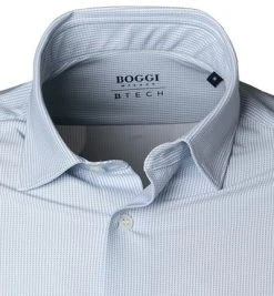 BOGGI MILANO Hemd BO21A0472/01 Slim Fit, Piqué atmungsaktiv, Hellblau, Hellblau-weiß -hemdenverkauf 375486 norm2