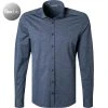 PURE Hemd D31312-21770/120 Jersey geruchshemmend, Marine meliert, Dunkelblau