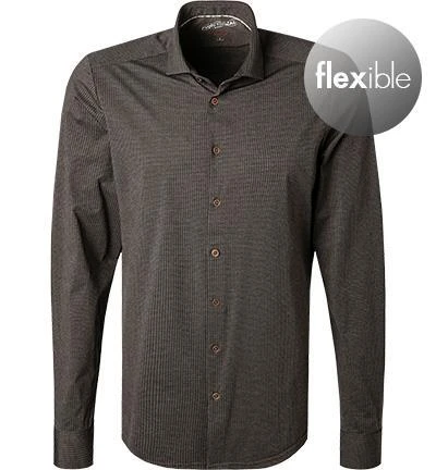 PURE Hemd D31307-21750/278 Jersey geruchshemmend, Braun-schwarz gemustert , Dunkelbraun 2 PURE Hemd D31307-21750/278 Jersey geruchshemmend, Braun-schwarz gemustert , Dunkelbraun – Bild 2