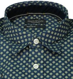 Marc O'Polo Hemd 128 7201 42030/D81 Regular Fit, Popeline, Navy-olivgrün gemustert, Dunkelblau 6 Marc O'Polo Hemd 128 7201 42030/D81 Regular Fit, Popeline, Navy-olivgrün gemustert, Dunkelblau -hemdenverkauf 375608 norm2