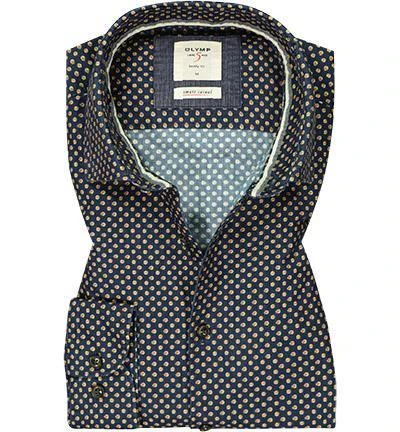 OLYMP Casual Level Five Body Fit 3576/84/51 Hemd, Cord, Dunkelblau-gelb gemustert, Marine-gelb 2 OLYMP Casual Level Five Body Fit 3576/84/51 Hemd, Cord, Dunkelblau-gelb gemustert, Marine-gelb – Bild 2