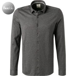 OLYMP Casual Level Five Body Fit 3584/84/69 Hemd, Jersey, Graphit meliert, Graphit
