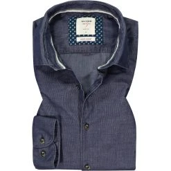 OLYMP Casual Level Five Body Fit 3574/84/15 Hemd, Cord, Blau