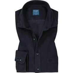OLYMP Casual Modern Fit 4058/84/18 Hemd, Cord, Dunkelblau, Nachtblau