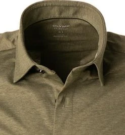 OLYMP Luxor Modern Fit 1202/64/47 Hemd, Jersey geruchshemmend, Olivgrün meliert, Oliv -hemdenverkauf 375709 norm2
