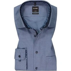 OLYMP Luxor Modern Fit 1231/64/11 Hemd, Baumwolle, Blau gemustert, Bleu