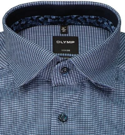 OLYMP Luxor Modern Fit 1231/64/11 Hemd, Baumwolle, Blau gemustert, Bleu 3 OLYMP Luxor Modern Fit 1231/64/11 Hemd, Baumwolle, Blau gemustert, Bleu – Bild 3