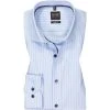 OLYMP Level Five Body Fit 2118/84/11 Hemd, Baumwoll-Stretch, Bleu-weiß gestreift, Bleu