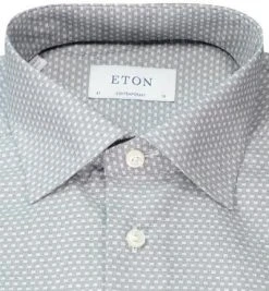 ETON Hemd 1000/02493/29 Contemporary Fit, Baumwolle, Silbergrau-weiß gemustert, Blaugrau -hemdenverkauf 375797 norm2
