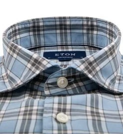 ETON Hemd 1000/02554/21 Contemporary Fit, Baumwolle, Hellblau kariert, Hellblau -hemdenverkauf 375798 norm2