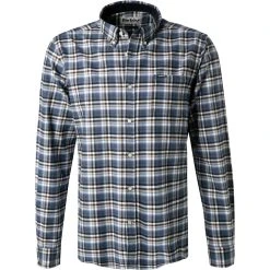 Barbour Hemd Birtley Tailored blue MSH5030BL33 Tailored Fit, Baumwolle, Rauchblau-schwarz kariert