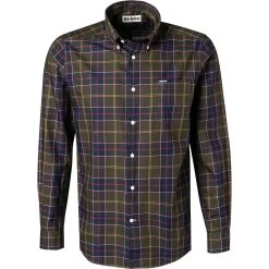 Barbour Hemd Wetherham classic tartan MSH4982TN11 Tailored Fit, Twill, Grün-blau kariert