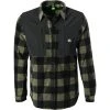 Quiksilver Hemd EQYWT04254/CRE6 Overshirt, Mikrofaser Fleece, Khaki-schwarz kariert, Dunkelgrün