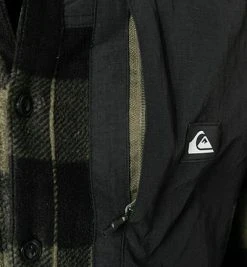 Quiksilver Hemd EQYWT04254/CRE6 Overshirt, Mikrofaser Fleece, Khaki-schwarz kariert, Dunkelgrün -hemdenverkauf 376245 norm3
