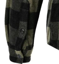 Quiksilver Hemd EQYWT04254/CRE6 Overshirt, Mikrofaser Fleece, Khaki-schwarz kariert, Dunkelgrün -hemdenverkauf 376245 norm4