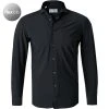 fakts Hemd 6010/391 Slim Fit, Jersey geruchshemmend, Schwarz