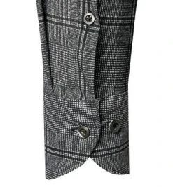 fakts Hemd 6046/359 Slim Fit, Jersey geruchshemmend, Grau kariert, Grau -hemdenverkauf 376310 norm3